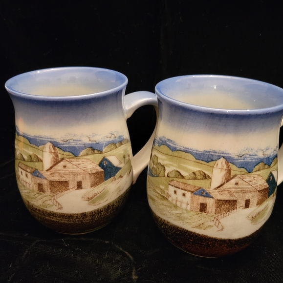 Otagiri Other - RARE OTIGARI Stoneware  Coffee Mug Country Side Farmhouse.